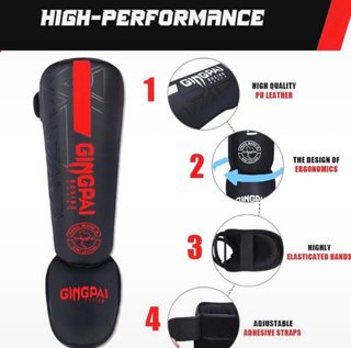 Espinilleras GINGPAI Boxeo Semi Cuero