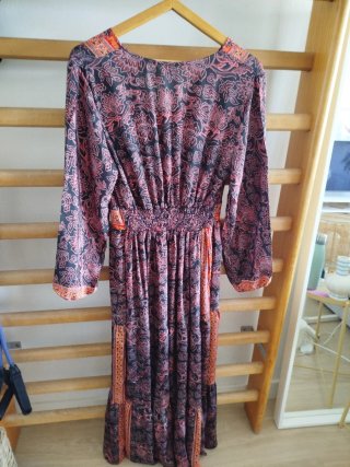 Vestido seda estampado multicolor