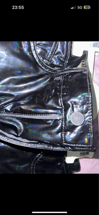 Pantalón vinilo negro talla 36