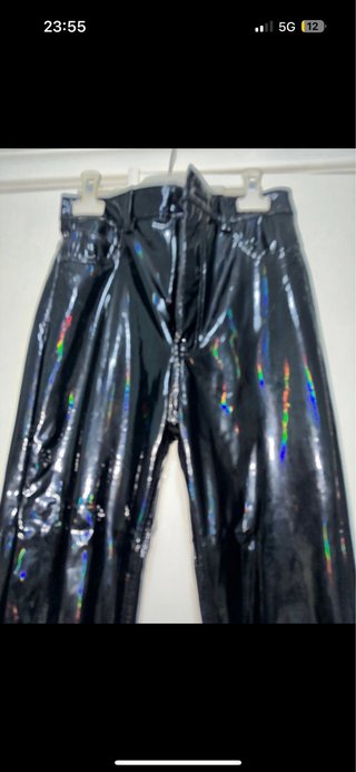 Pantalón vinilo negro talla 36