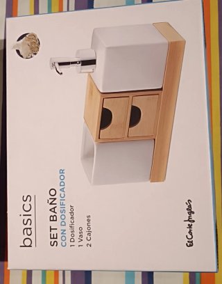 Set Baño Basics Dosificador Cajones Bambú