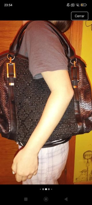 Bolso Tote Negro Tejido