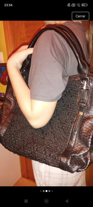 Bolso Tote Negro Tejido