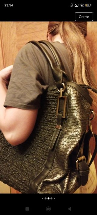Bolso Tote Negro Tejido