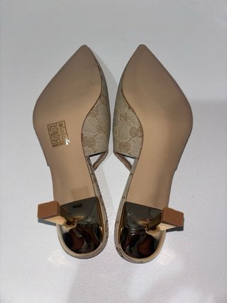Tacones bajos Beige Slingback GG