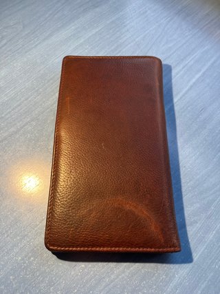 Cartera de cuero para viajes y pasaporte