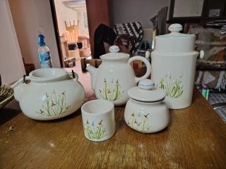 Juego de té rústico de cerámica