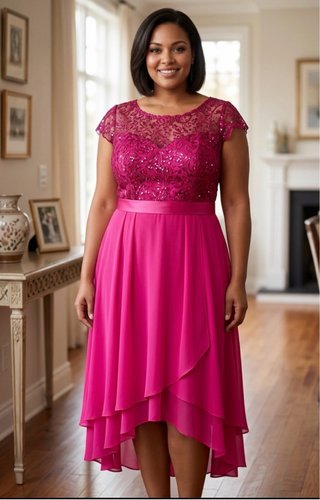 Vestido Fiesta Celestina Buganvilla Talla 46 NUEVO