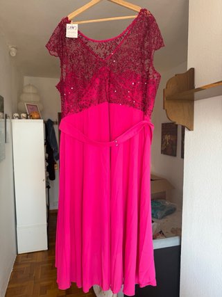 Vestido Fiesta Celestina Buganvilla Talla 46 NUEVO