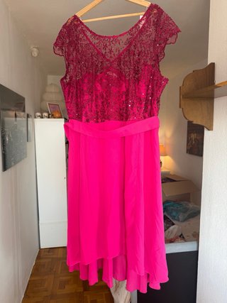 Vestido Fiesta Celestina Buganvilla Talla 46 NUEVO