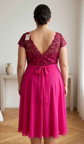 Vestido Fiesta Celestina Buganvilla Talla 46 NUEVO