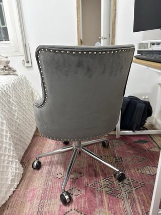 Silla de escritorio gris terciopelo