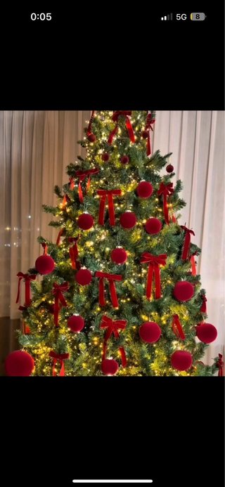 Lazos de terciopelo rojo para árbol de Navidad
