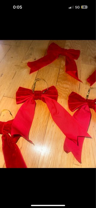 Lazos de terciopelo rojo para árbol de Navidad