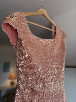Vestido Sirena Lentejuelas Rosa T40 NUEVO