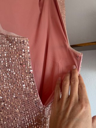 Vestido Sirena Lentejuelas Rosa T40 NUEVO