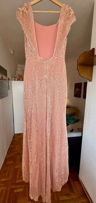 Vestido Sirena Lentejuelas Rosa T40 NUEVO