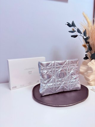 Neceser Dior Clutch Silver Metallic