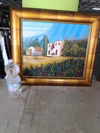 Cuadro al óleo dorado