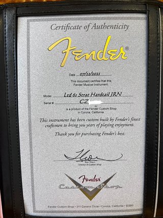 Fender Stratocaster Custom Shop 61 Hardtail LTD
