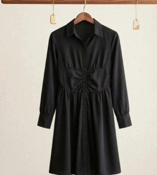 Vestido negro manga larga