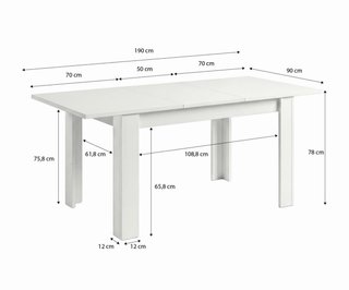 Mesa extensible comedor blanca madera