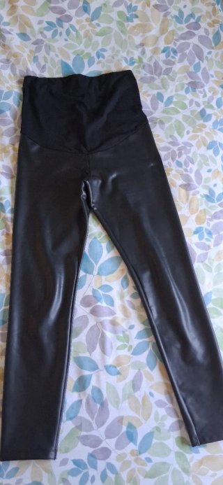 Leggings premamá polipiel negros
