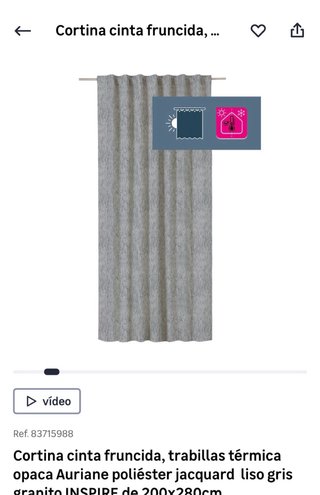 Cortina blacout termicas  gris poliéster 200x280c