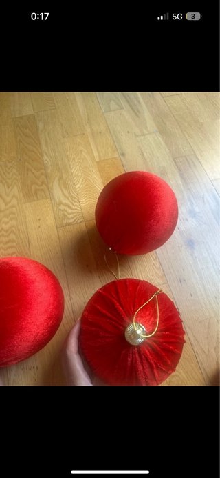 Bolas terciopelo rojas XL decoración Navidad