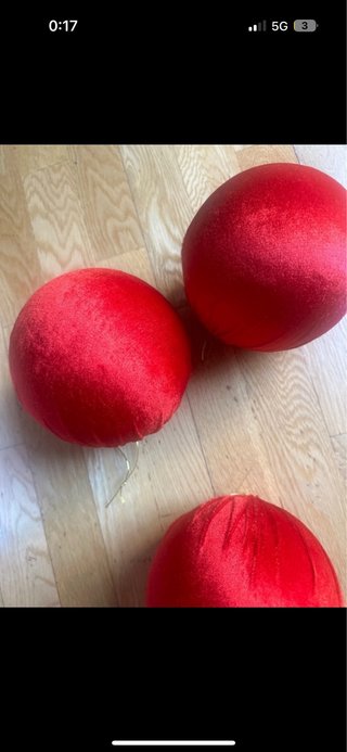Bolas terciopelo rojas XL decoración Navidad