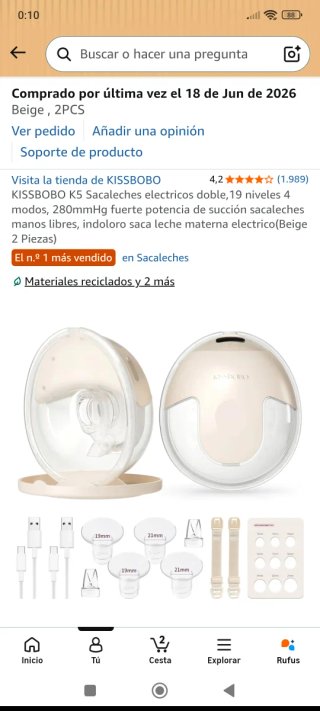 KISSBOBO K5 Sacaleches electrico doble