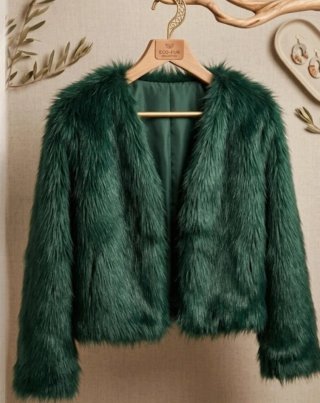 Chaqueta pelo sintético verde