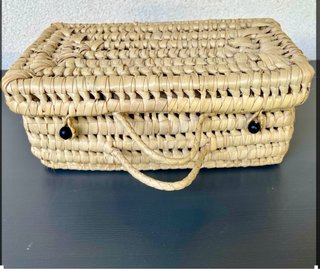 Cestino-valigetta in fibra di palma