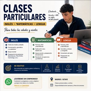 CLASES PARTICULARES DE MATES E INGLES PARA TODOS