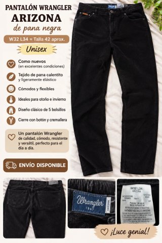 Wrangler Arizona de pana negro – W32  talla 42