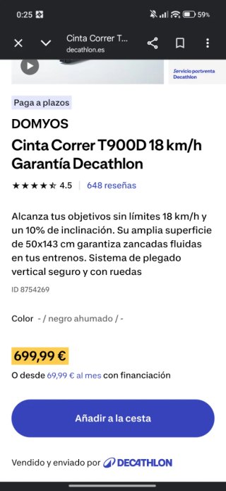Cinta de Correr Decathlon domyos t900