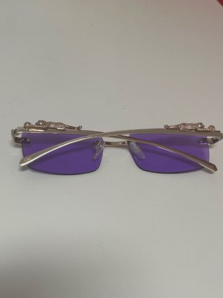 Gafas de fiesta doradas con detalle de leopardo