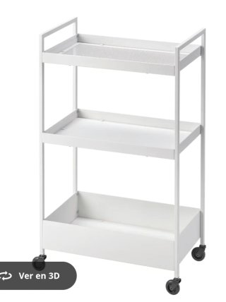 Carrito 3 estantes Ikea NISSAFORS blanco