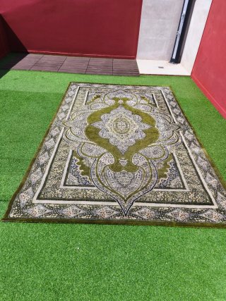 Alfombra Turca Verde Estampada