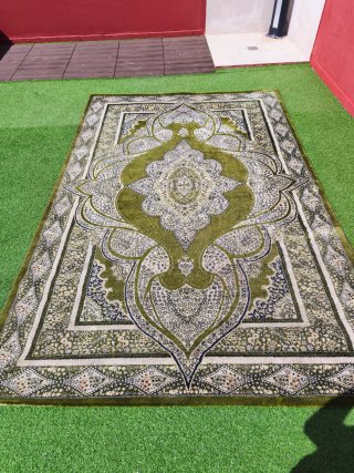 Alfombra Turca Verde Estampada