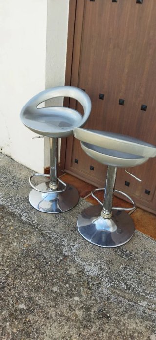 2 Taburetes Cocina/Bar Metal y Plástico
