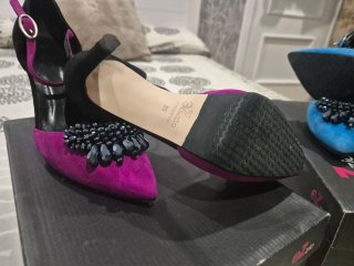 Zapatos de tacón Ezzio azules y fucsia