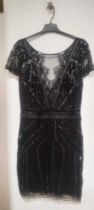 Vestido fiesta lentejuelas negro XL