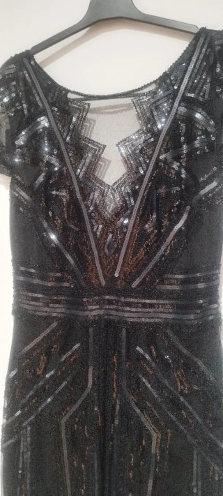Vestido fiesta lentejuelas negro XL
