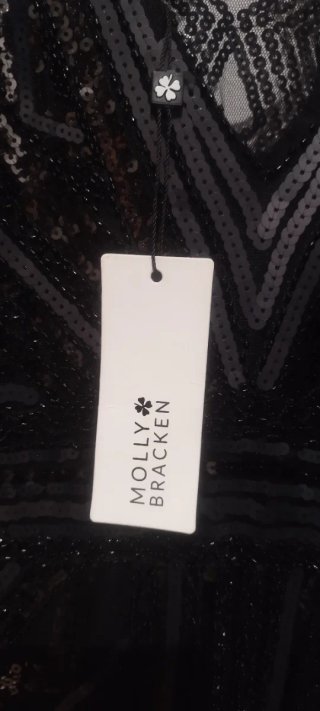 Vestido fiesta lentejuelas negro XL