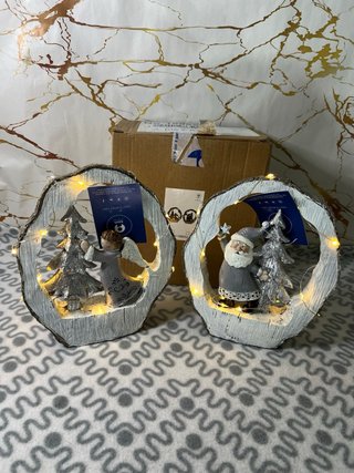 Tronco LED Navidad Ángel/Papá Noel Resina