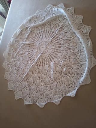Mantel tejido crochet blanco
