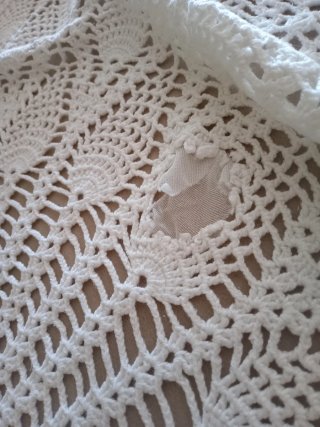 Mantel tejido crochet blanco