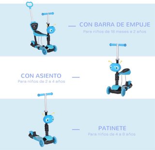 Patinete 3 en 1 para niños