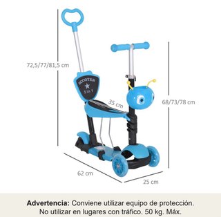 Patinete 3 en 1 para niños